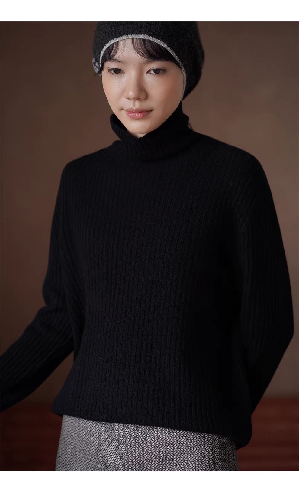 100羊毛無縫一體工藝寬鬆堆領保暖顯瘦坑條針織上衣女,100羊毛無縫一體工藝寬鬆堆領保暖顯瘦坑條針織上衣女,HBEW1164,100羊毛無縫一體工藝寬鬆堆領保暖顯瘦坑條針織上衣女,無縫一體,羊毛100%