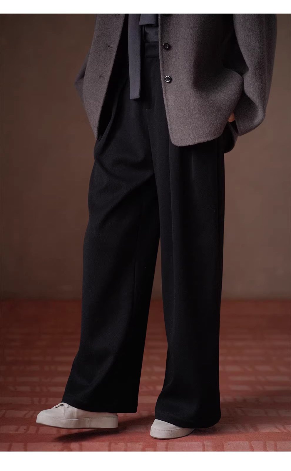 職場主角斜紋磨毛加厚寬鬆高腰通勤顯瘦闊腿西裝長褲女,職場主角斜紋磨毛加厚寬鬆高腰通勤顯瘦闊腿西裝長褲女,HBEW3059,職場主角斜紋磨毛加厚寬鬆高腰通勤顯瘦闊腿西裝長褲女,垂墜感佳,磨毛絨感