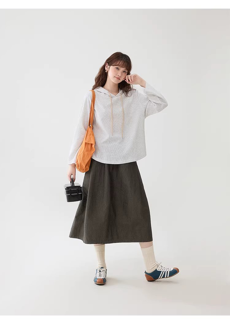 灰色華夫格連帽薄款T恤女春季新款通勤寬鬆上衣,灰色華夫格連帽薄款T恤女春季新款通勤寬鬆上衣,HBFS1004,灰色華夫格連帽薄款T恤女春季新款通勤寬鬆上衣,連帽上衣,華夫格