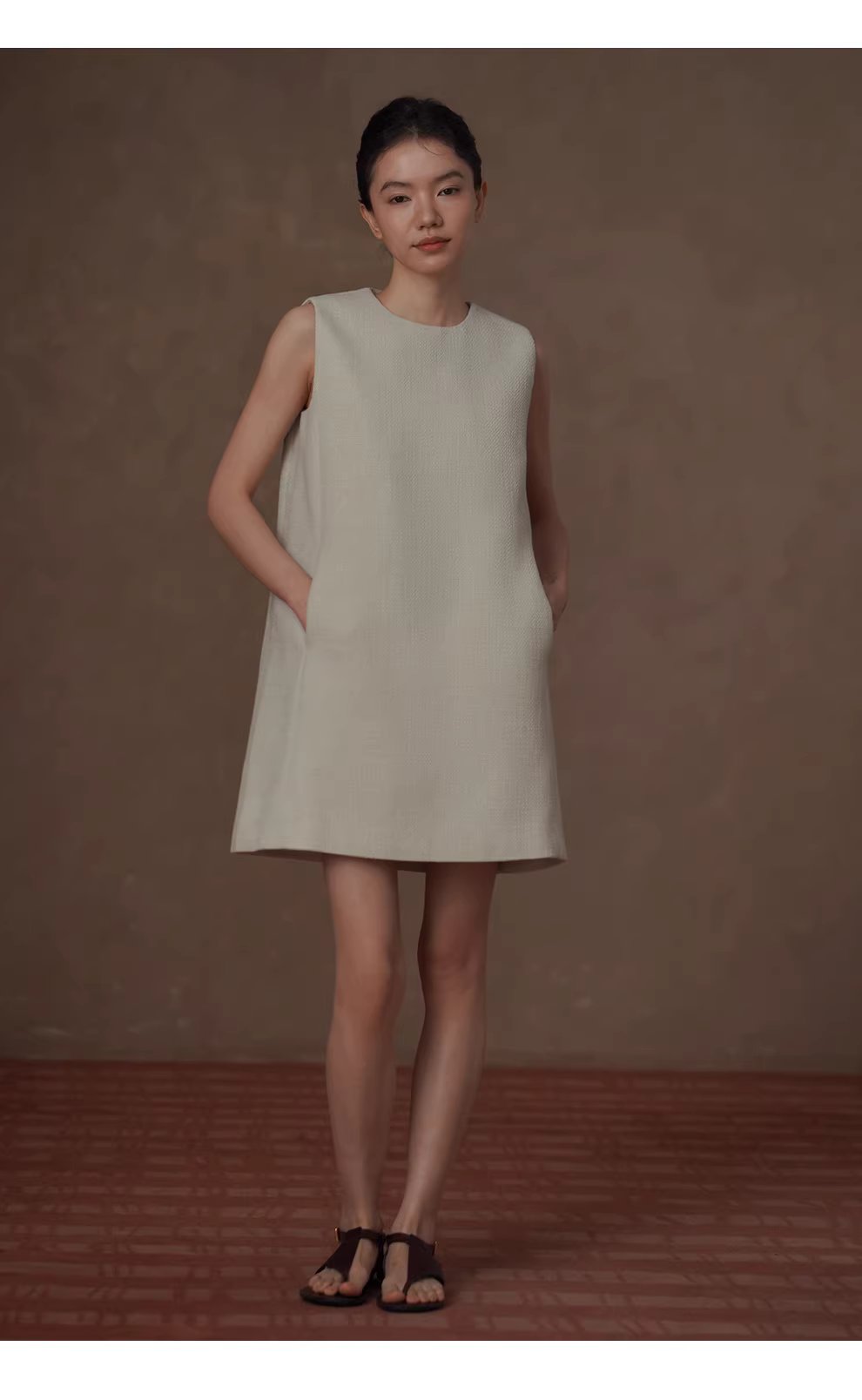 簡約且獨特編織小香肌理圓領直筒顯瘦疊穿背心洋裝女,簡約且獨特編織小香肌理圓領直筒顯瘦疊穿背心洋裝女,HBFS7005,簡約且獨特編織小香肌理圓領直筒顯瘦疊穿背心洋裝女,直筒修身,百搭實穿