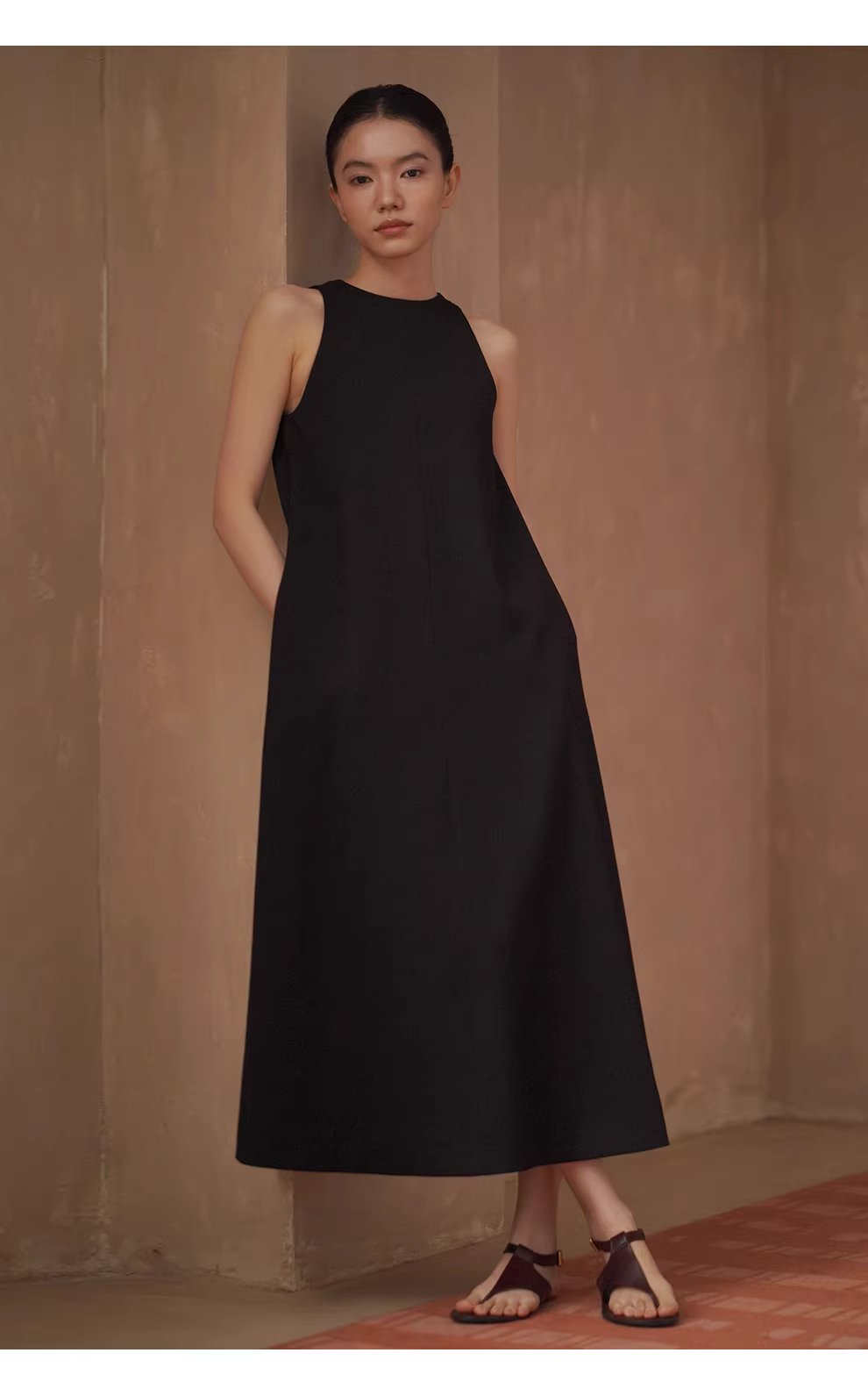 搖曳步履優雅A字顯瘦廓形圓領背心長款通勤垂感洋裝,搖曳步履優雅A字顯瘦廓形圓領背心長款通勤垂感洋裝,HBFS7009,搖曳步履優雅A字顯瘦廓形圓領背心長款通勤垂感洋裝,親膚舒適,簡約剪裁