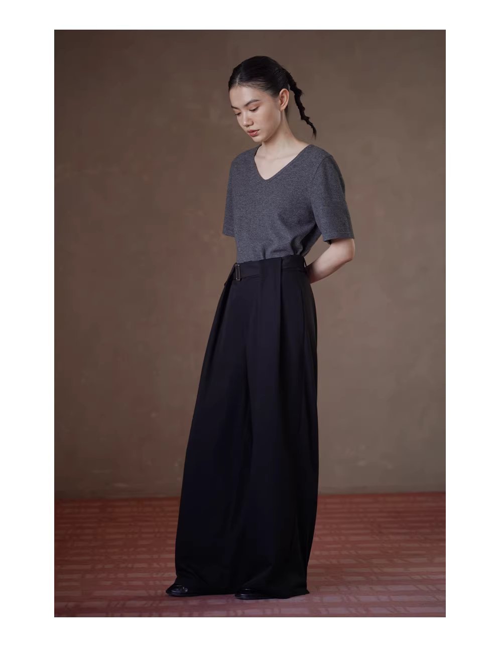 進階通勤氣質西裝褲高腰寬鬆寬腿顯瘦顯腿直腰帶長褲,進階通勤氣質西裝褲高腰寬鬆寬腿顯瘦顯腿直腰帶長褲,HBFS3006,進階通勤氣質西裝褲高腰寬鬆寬腿顯瘦顯腿直腰帶長褲,微彈舒適,版型修飾