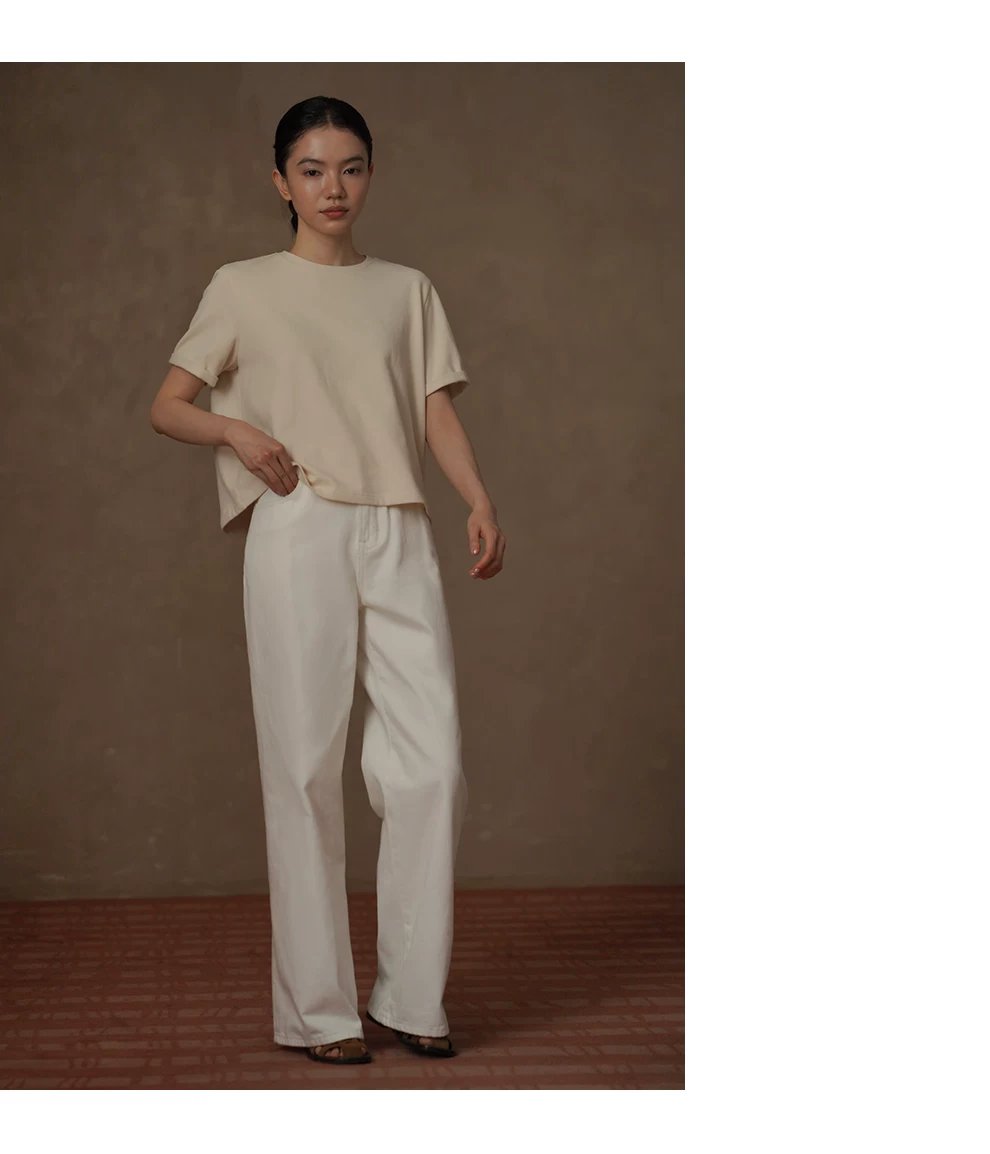 天然高棉親膚柔軟T恤合身直筒H型後領紐帶設計短袖上衣,天然高棉親膚柔軟T恤合身直筒H型後領紐帶設計短袖上衣,HBFS1031,天然高棉親膚柔軟T恤合身直筒H型後領紐帶設計短袖上衣,親膚透氣,剪裁合身