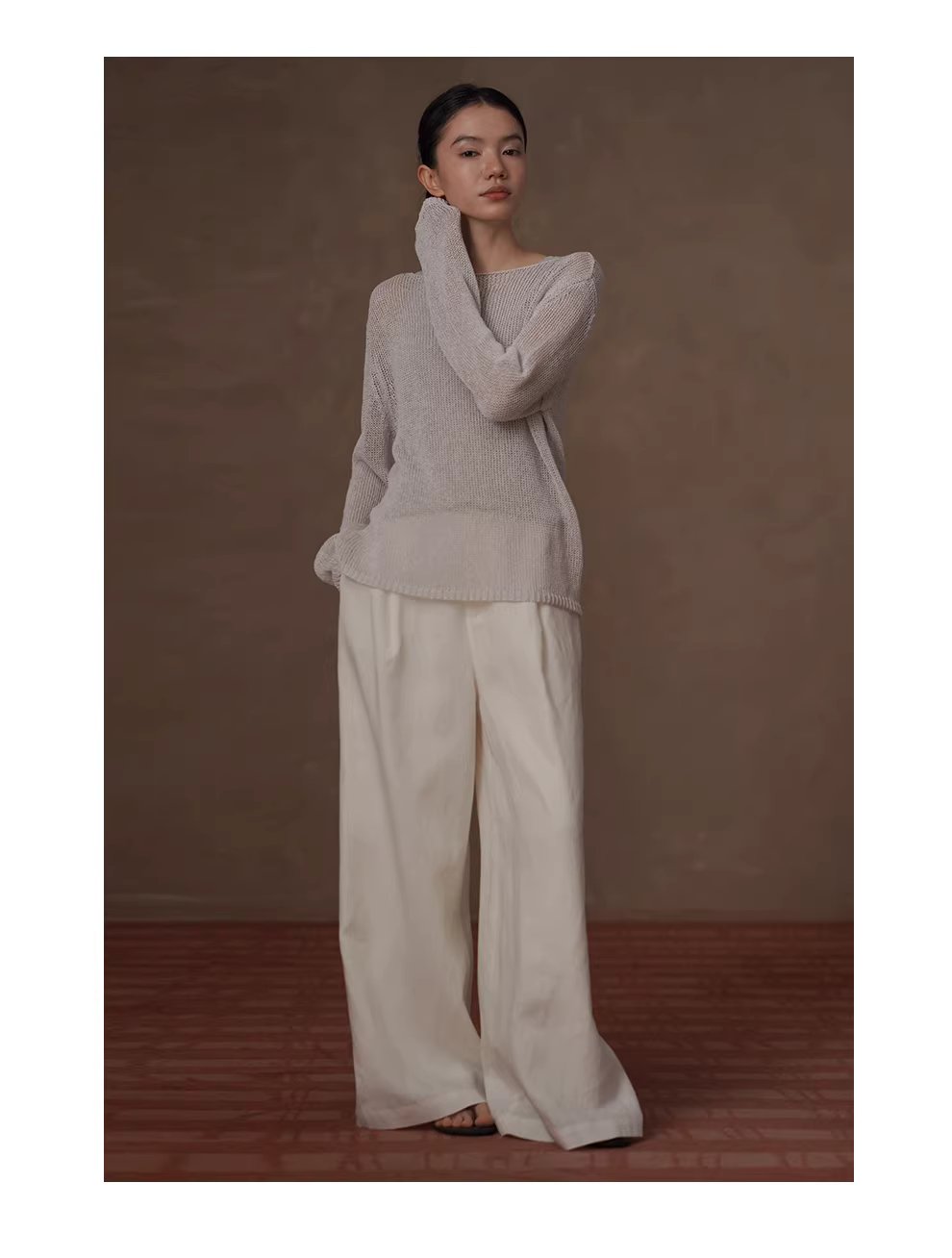 老錢典範顯瘦鬆弛感透氣亞麻萊賽爾寬鬆通勤闊腿長褲女,老錢典範顯瘦鬆弛感透氣亞麻萊賽爾寬鬆通勤闊腿長褲女,HBFS3011,老錢典範顯瘦鬆弛感透氣亞麻萊賽爾寬鬆通勤闊腿長褲女,透氣不悶,加寬腰頭