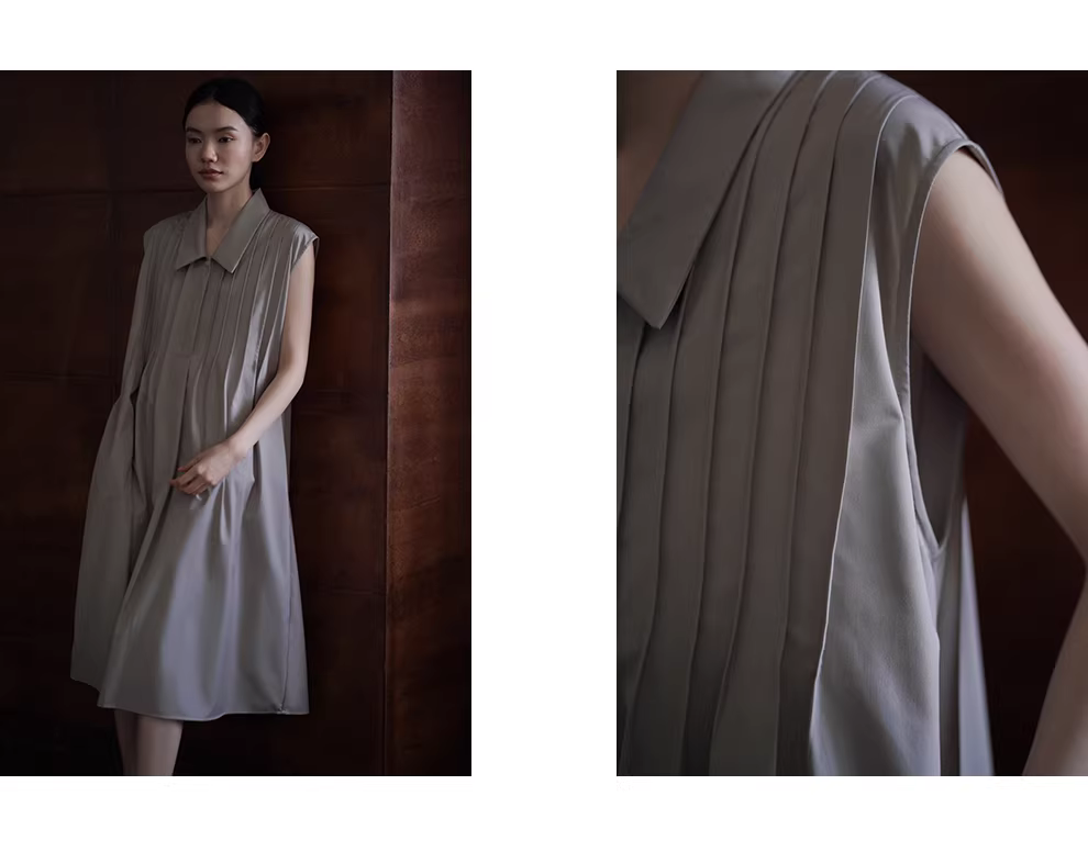 精準定壓塔克線門襟寬鬆H型無袖顯瘦搭通勤襯衫洋裝女,精準定壓塔克線門襟寬鬆H型無袖顯瘦搭通勤襯衫洋裝女,HBFS7021,精準定壓塔克線門襟寬鬆H型無袖顯瘦搭通勤襯衫洋裝女,塔克壓線,飄逸裙襬