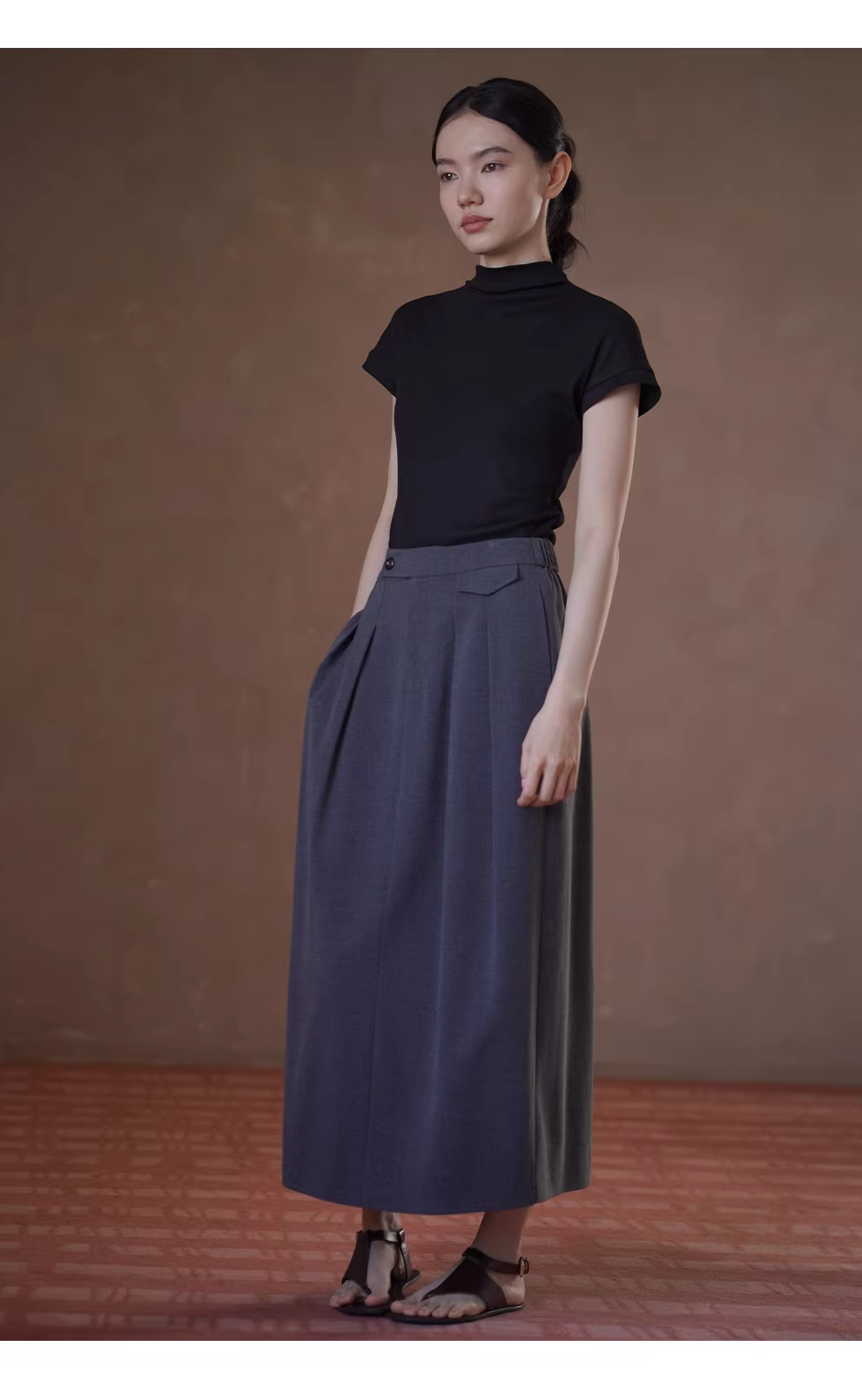 氣質up高彈塑形合身半高領小飛袖基本款顯瘦軟垂通勤T恤,氣質up高彈塑形合身半高領小飛袖基本款顯瘦軟垂通勤T恤,HBFS1060,氣質up高彈塑形合身半高領小飛袖基本款顯瘦軟垂通勤T恤,半高領,修身版型