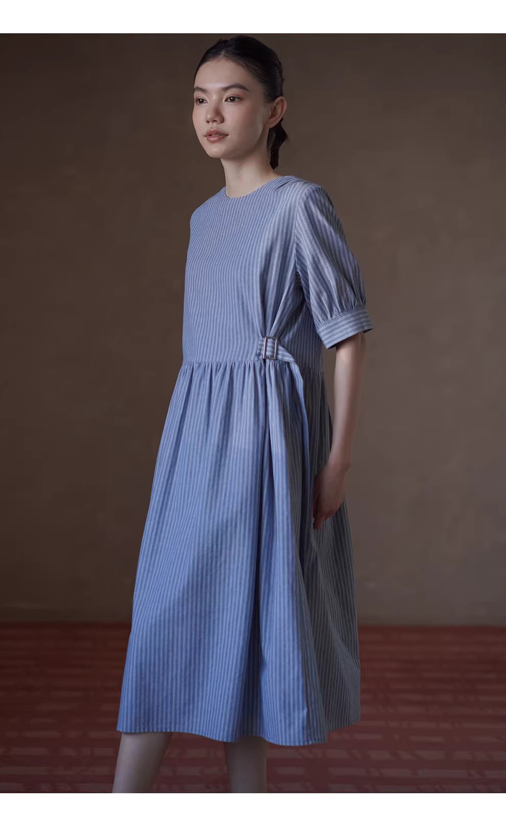 海上環遊記洋裝清新顯瘦豎條紋圓領短袖遮肉長裙,海上環遊記洋裝清新顯瘦豎條紋圓領短袖遮肉長裙,HBFS7023,海上環遊記洋裝清新顯瘦豎條紋圓領短袖遮肉長裙,純棉親膚,簡約慵懶