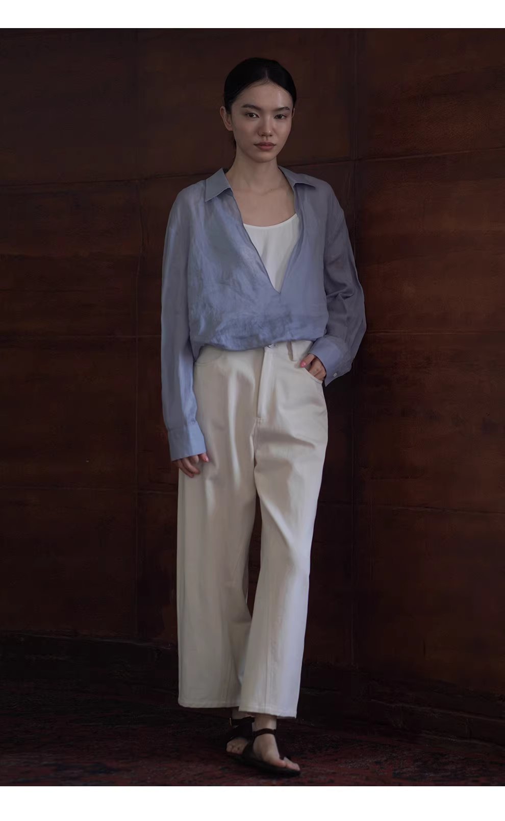 回暖春日高支棉麻混紡斜紋肌理高腰直筒顯瘦八分褲子女,回暖春日高支棉麻混紡斜紋肌理高腰直筒顯瘦八分褲子女,HBFS3020,回暖春日高支棉麻混紡斜紋肌理高腰直筒顯瘦八分褲子女,混紡細膩,舒適挺版