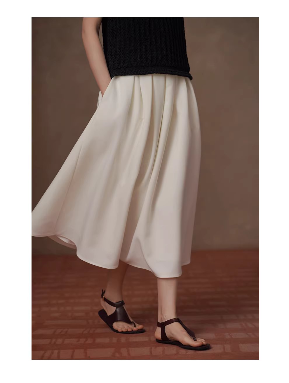 優雅小白花立體廓形顯瘦壓褶高腰蓬蓬通勤輕盈半身裙女,優雅小白花立體廓形顯瘦壓褶高腰蓬蓬通勤輕盈半身裙女,HBFS2015,優雅小白花立體廓形顯瘦壓褶高腰蓬蓬通勤輕盈半身裙女,舒適彈性,空氣感裙擺