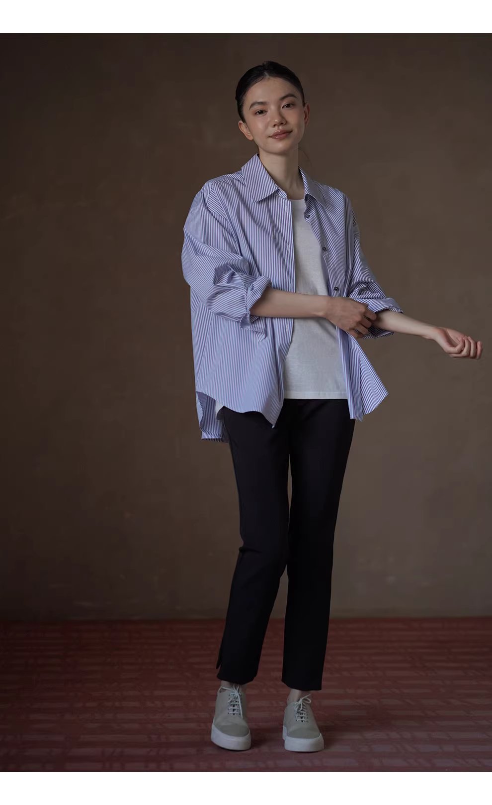 清新法式藍白條紋親膚棉感通勤寬鬆顯瘦疊穿翻領襯衫女,清新法式藍白條紋親膚棉感通勤寬鬆顯瘦疊穿翻領襯衫女,HBFS1093,清新法式藍白條紋親膚棉感通勤寬鬆顯瘦疊穿翻領襯衫女,親敷不易皺,版型俐落