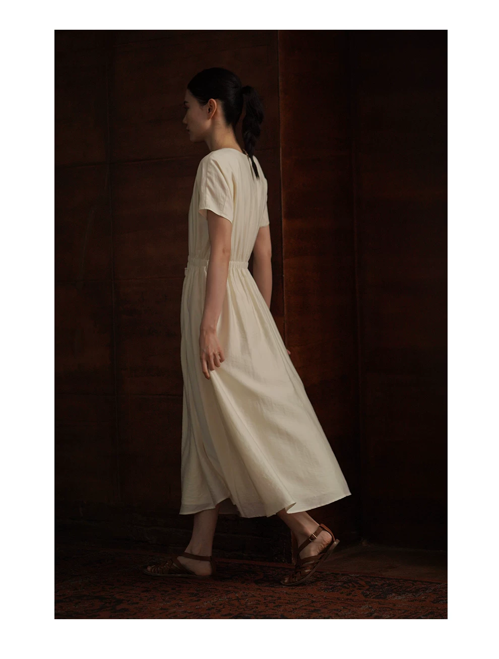 柔月光設計感纏繞式層次感鬆緊高腰圓領顯瘦洋裝女,柔月光設計感纏繞式層次感鬆緊高腰圓領顯瘦洋裝女,HBFS7044,柔月光設計感纏繞式層次感鬆緊高腰圓領顯瘦洋裝女,天絲涼感,腰腹鬆緊