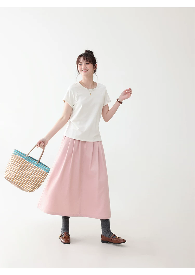 雙面長絨棉舒適短袖T恤女夏季新款通勤百搭上衣,雙面長絨棉舒適短袖T恤女夏季新款通勤百搭上衣,HBFS1105,雙面長絨棉舒適短袖T恤女夏季新款通勤百搭上衣,必備單品,天絲混棉