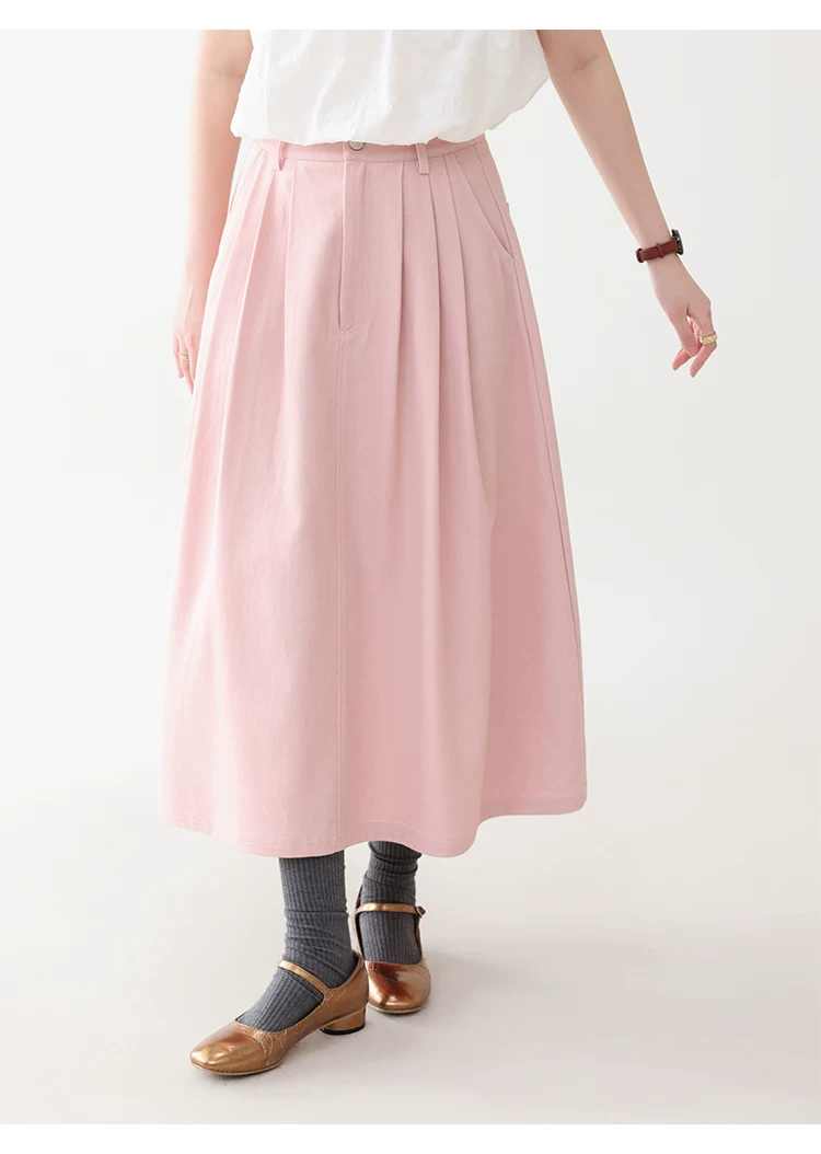 粉紅色中高腰壓褶牛仔半身裙女夏季新款純棉中長裙,粉紅色中高腰壓褶牛仔半身裙女夏季新款純棉中長裙,HBFS2020,粉紅色中高腰壓褶牛仔半身裙女夏季新款純棉中長裙,高腰壓摺,全棉面料