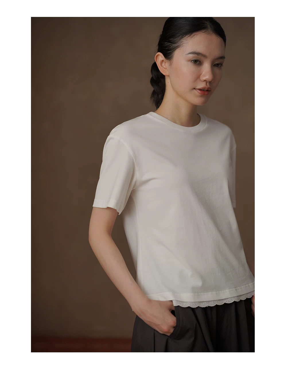 美學基礎拼接花邊下擺疊穿100棉親膚短袖圓領顯瘦恤女,美學基礎拼接花邊下擺疊穿100棉親膚短袖圓領顯瘦恤女,HBFS1108,美學基礎拼接花邊下擺疊穿100棉親膚短袖圓領顯瘦恤女,純棉親膚,日常百搭