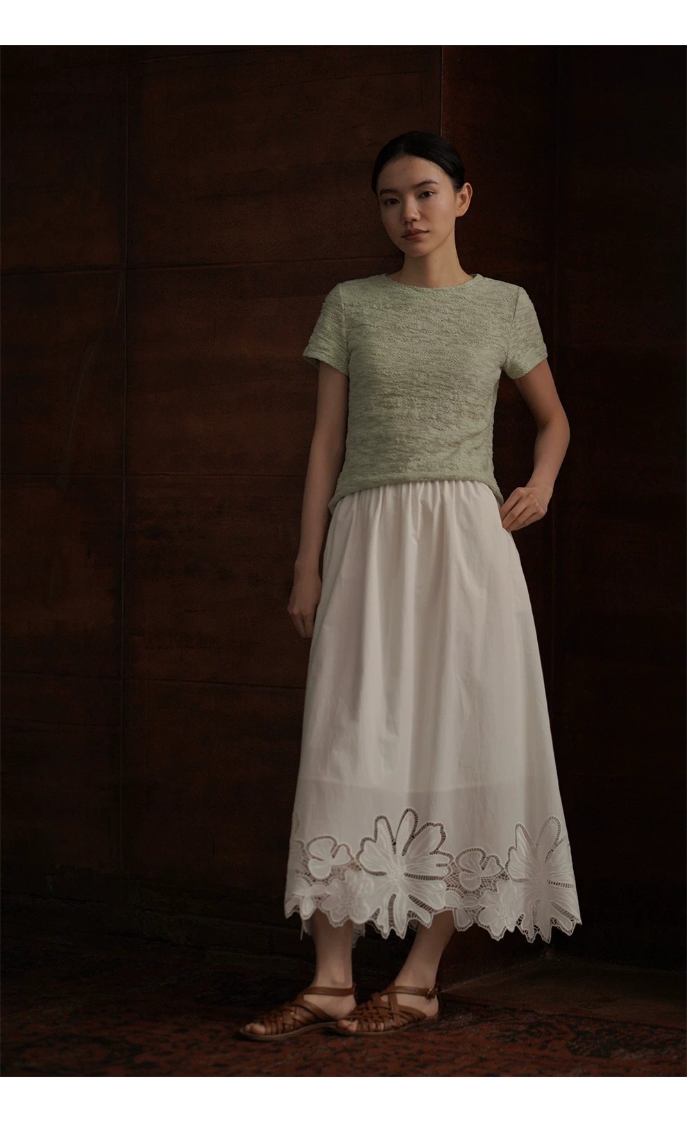 假日漫步定位刺繡蕾絲高支棉鬆緊腰頭長款顯瘦半身裙女,假日漫步定位刺繡蕾絲高支棉鬆緊腰頭長款顯瘦半身裙女,HBFS2022,假日漫步定位刺繡蕾絲高支棉鬆緊腰頭長款顯瘦半身裙女,純棉親膚,A字修身