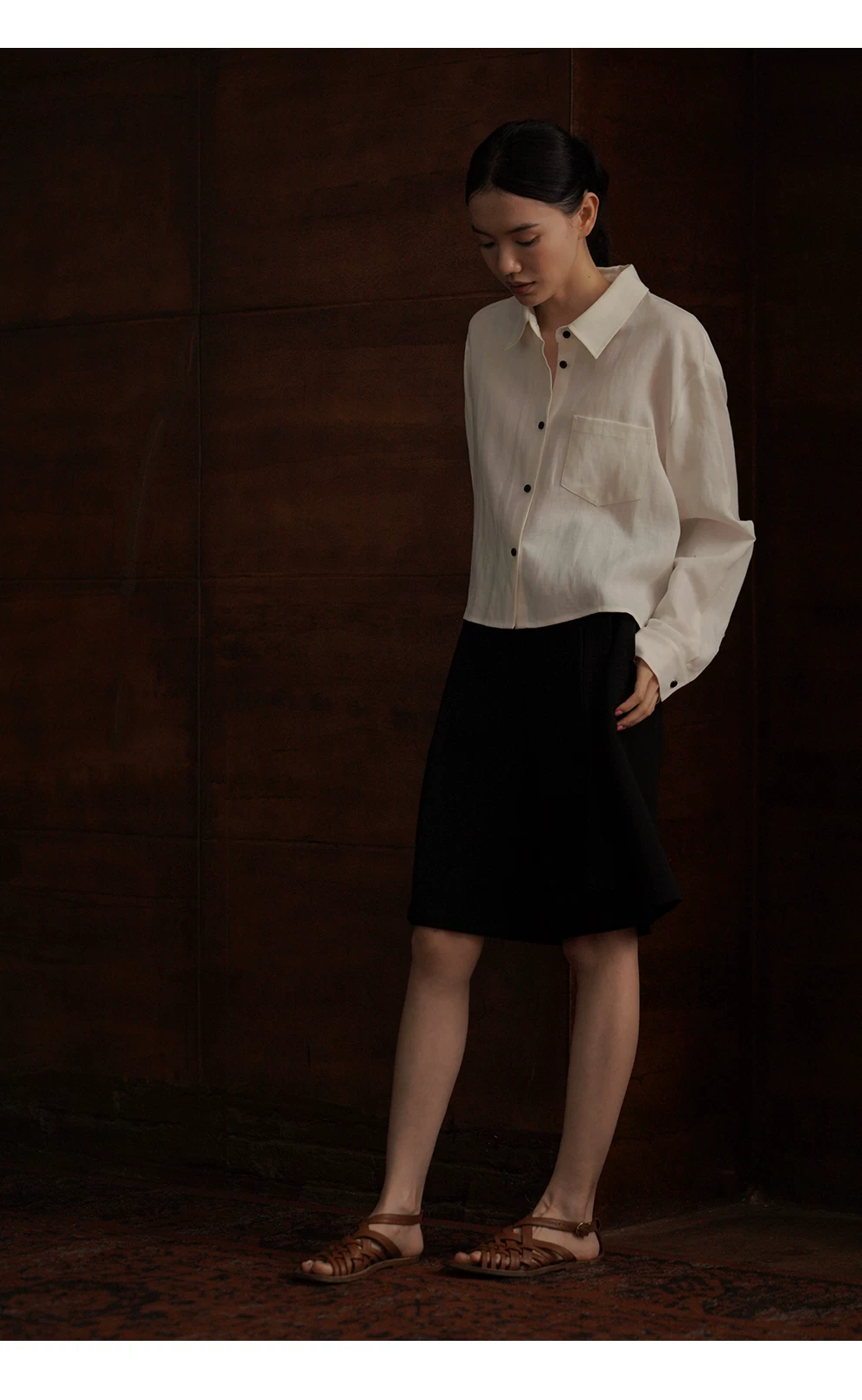 通勤小調撞色紐扣萊賽爾亞麻透涼爽氣長袖經典短襯衫,通勤小調撞色紐扣萊賽爾亞麻透涼爽氣長袖經典短襯衫,HBFS1118,通勤小調撞色紐扣萊賽爾亞麻透涼爽氣長袖經典短襯衫,微透不悶,撞色鈕扣