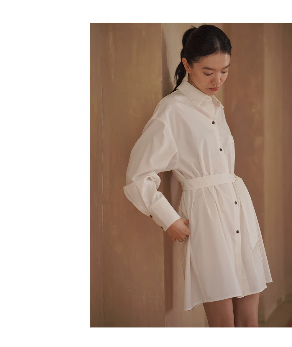 鬆弛高智感基本款簡約寬鬆襯衫裙透氣萊賽爾棉洋裝女,鬆弛高智感基本款簡約寬鬆襯衫裙透氣萊賽爾棉洋裝女,HBFS7054,鬆弛高智感基本款簡約寬鬆襯衫裙透氣萊賽爾棉洋裝女,清爽氣質,A字修身