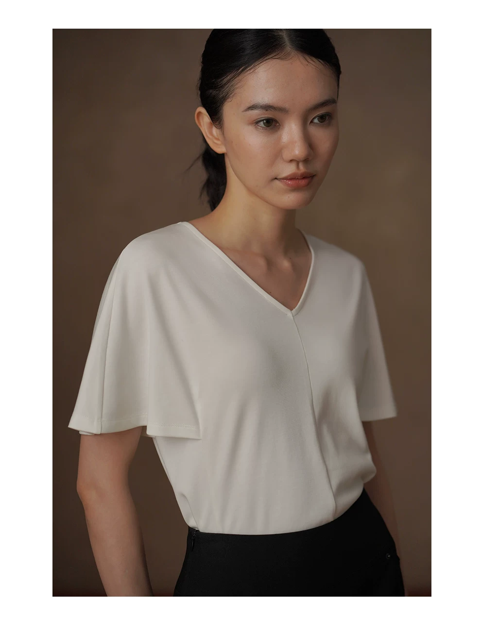 垂爽莫代爾紙片人T恤一體式連肩袖V領顯瘦寬鬆通勤上衣,垂爽莫代爾紙片人T恤一體式連肩袖V領顯瘦寬鬆通勤上衣,HBFS1122,垂爽莫代爾紙片人T恤一體式連肩袖V領顯瘦寬鬆通勤上衣,絲滑垂墜,剪裁優雅