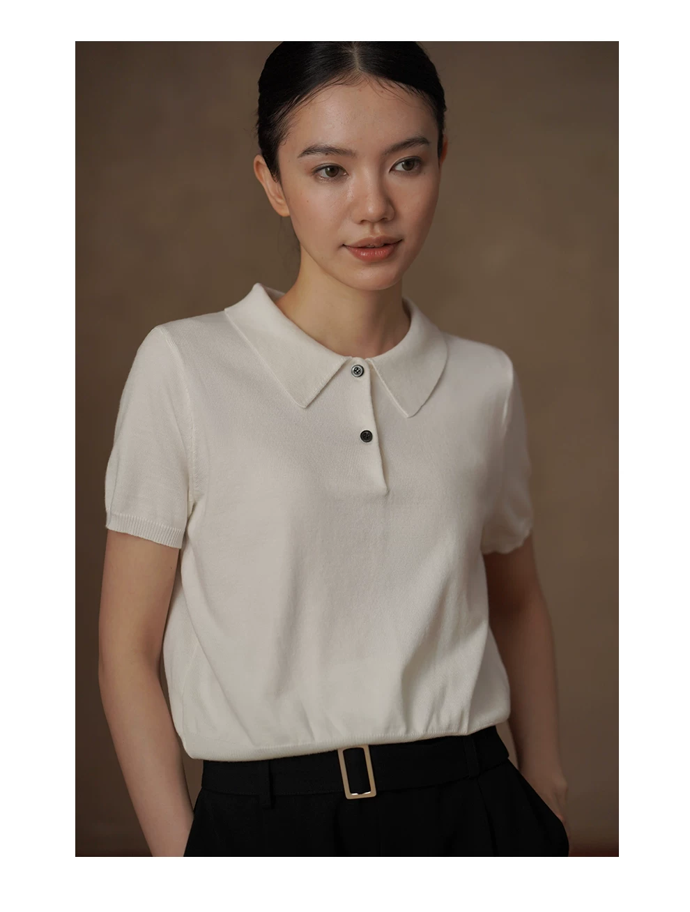 高智氛圍感復古柔軟針織百搭顯瘦撞色釦子Polo短袖上衣,高智氛圍感復古柔軟針織百搭顯瘦撞色釦子Polo短袖上衣,HBFS1125,高智氛圍感復古柔軟針織百搭顯瘦撞色釦子Polo短袖上衣,POLO領,舒適面料