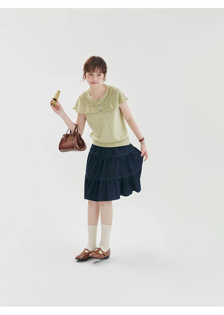 法式花邊短袖鏤空針織衫女夏季新款甜美小眾上衣,法式花邊短袖鏤空針織衫女夏季新款甜美小眾上衣,HBFS1285,法式花邊短袖鏤空針織衫女夏季新款甜美小眾上衣,花邊造型,簍空針織