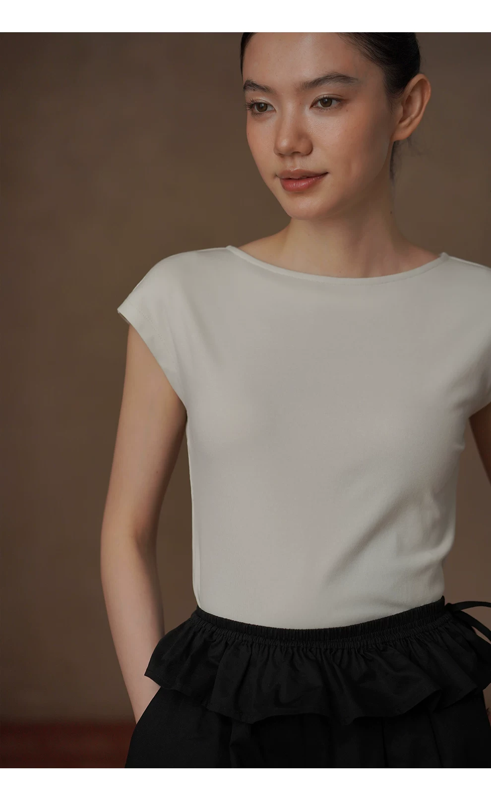 實用主義柔軟彈性莫代爾棉船領連肩袖顯瘦通勤合身T恤女,實用主義柔軟彈性莫代爾棉船領連肩袖顯瘦通勤合身T恤女,HBFS1291,實用主義柔軟彈性莫代爾棉船領連肩袖顯瘦通勤合身T恤女,柔軟彈性,日常百搭