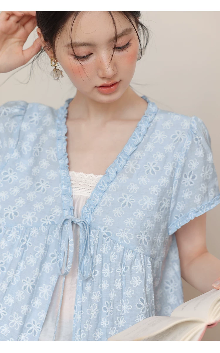 大尺碼藍色碎花襯衫女假兩件短袖襯衫女夏2026新款娃娃衫上衣,大尺碼藍色碎花襯衫女假兩件短袖襯衫女夏2026新款娃娃衫上衣,HBFS1292,大尺碼藍色碎花襯衫女假兩件短袖襯衫女夏2026新款娃娃衫上衣,中大尺碼,假兩件式