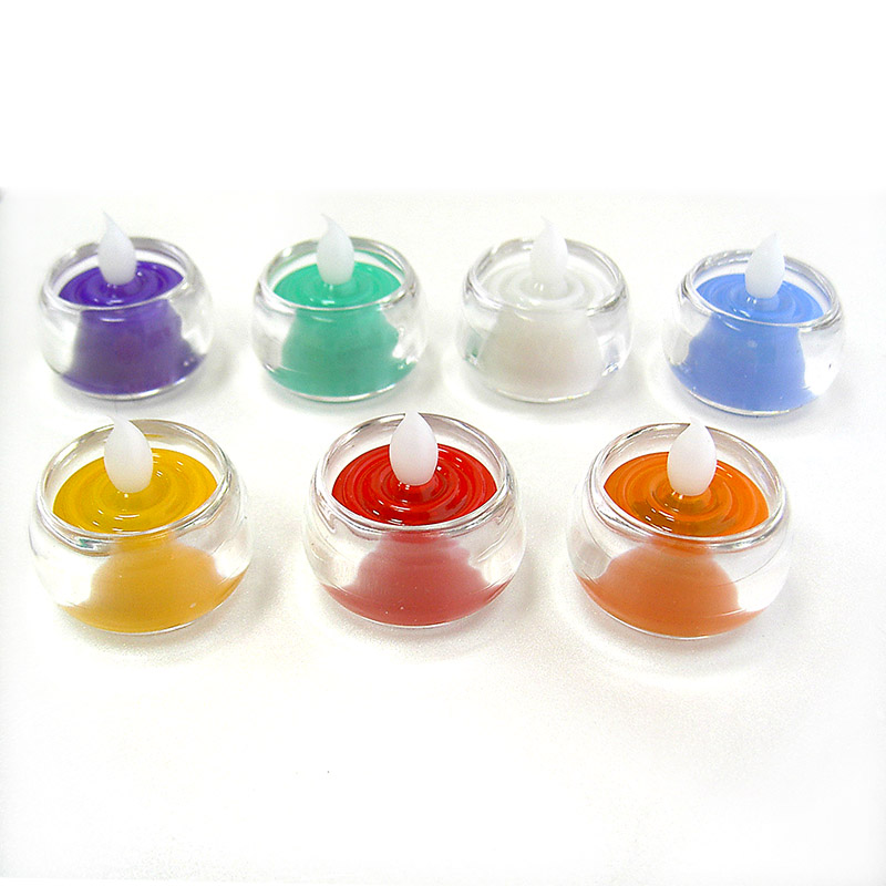 超長效—LED超長效型環保電子式蠟燭燈(電池式)(七色任選，共7入)-小型含杯