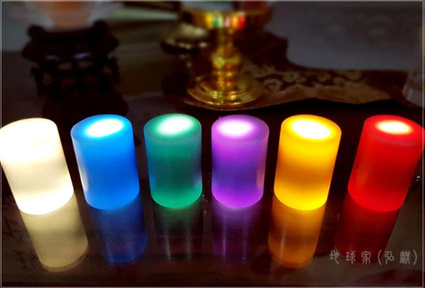 純蠟燭LED燈(USB充電式)中型(七色任選，4入)