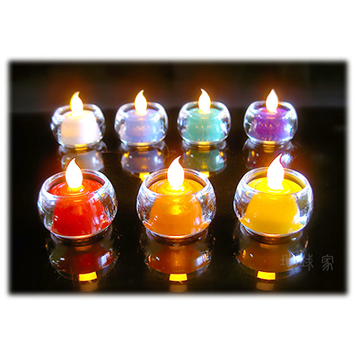 超長效—LED超長效型環保電子式蠟燭燈(電池式)(七色任選，共7入)-中型含杯