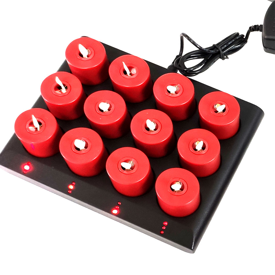 擬真火焰蠟燭小茶杯燈(紅色/12入)