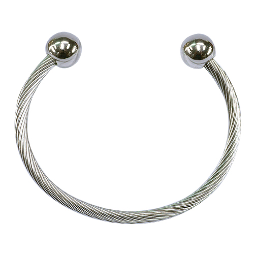 《聖宏》Aria 健康手環-銀色旋轉雙珠磁力手鐲