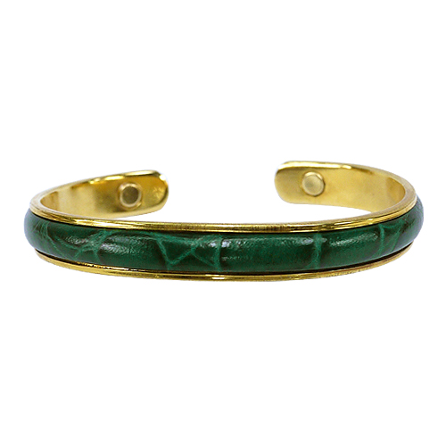 《聖宏》Aria 健康手環-綠色皮革磁性手鐲