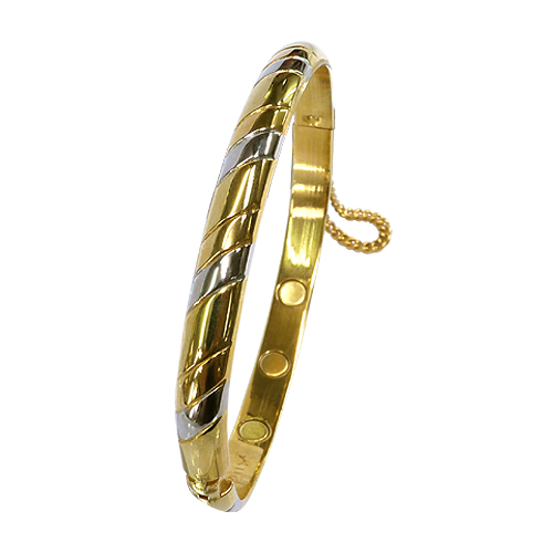 《聖宏》Aria 健康手環-雙色斜紋磁性可開式手鐲