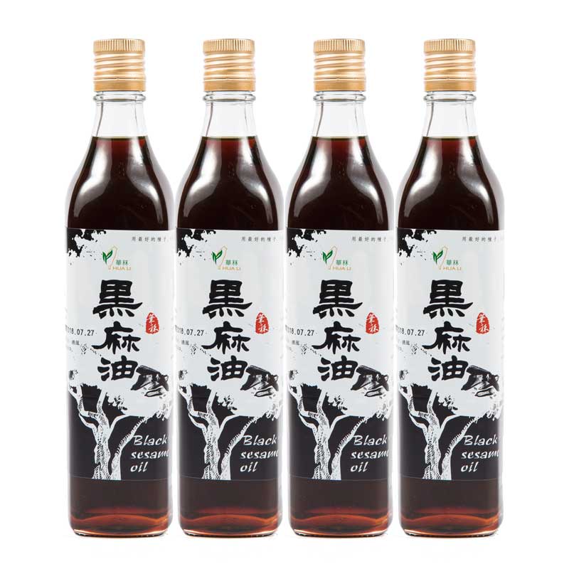 《華秝農場HualiFarm》頂級黑麻油(500ML/瓶)*4