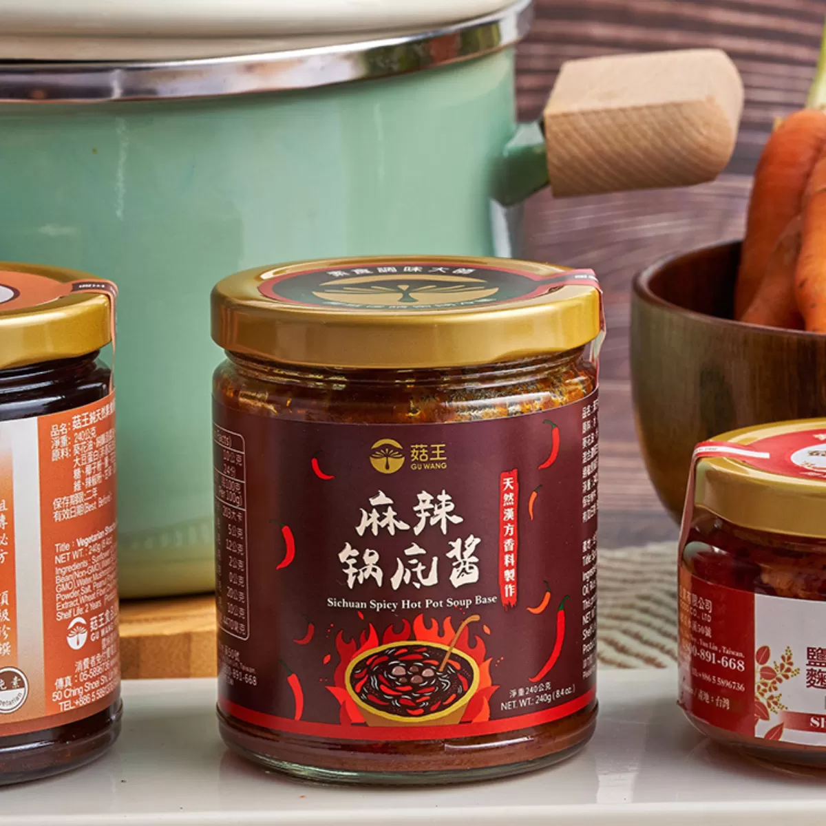 《菇王食品》漢方麻辣鍋底醬(240g/瓶)