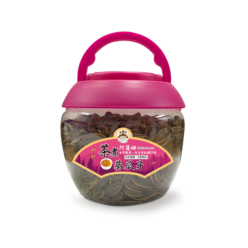 《瑞康生醫》純素-阿薩姆茶煮葵瓜子桶裝480g(1桶)