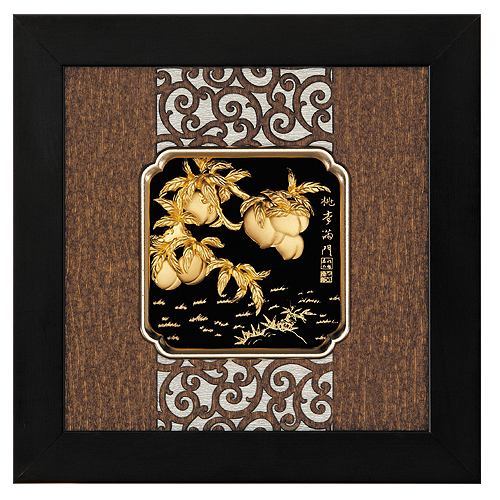 《聖宏》立體金箔畫-框畫系列24x24(桃李滿門)