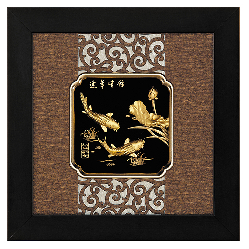 《聖宏》立體金箔畫-框畫系列24x24 (連年有餘)