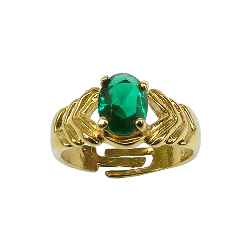 《聖宏》綠色晶鑽磁石戒指