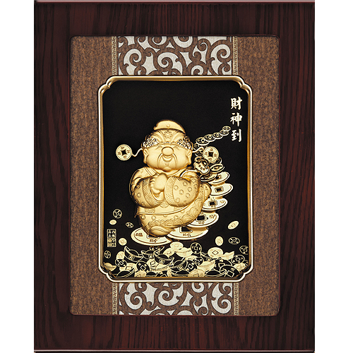 《聖宏》立體金箔畫-框畫系列27x34 (財神到)
