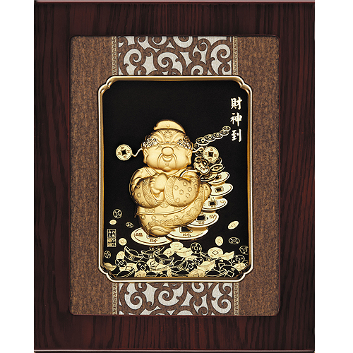 《聖宏》立體金箔畫-框畫系列27x34(財神到)