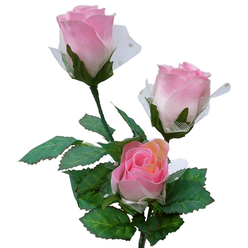 《聖宏》七彩LED花中燈 粉紅玫瑰擺飾(3朵)