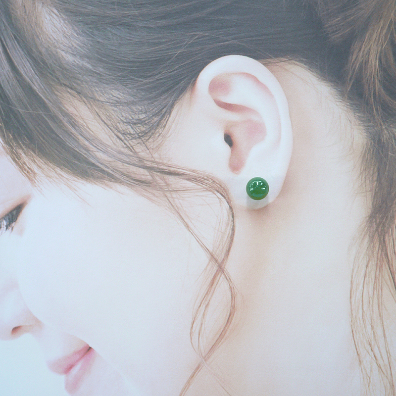 《聖宏》台灣玉8mm圓珠14KGF耳針耳環(A016-69J)