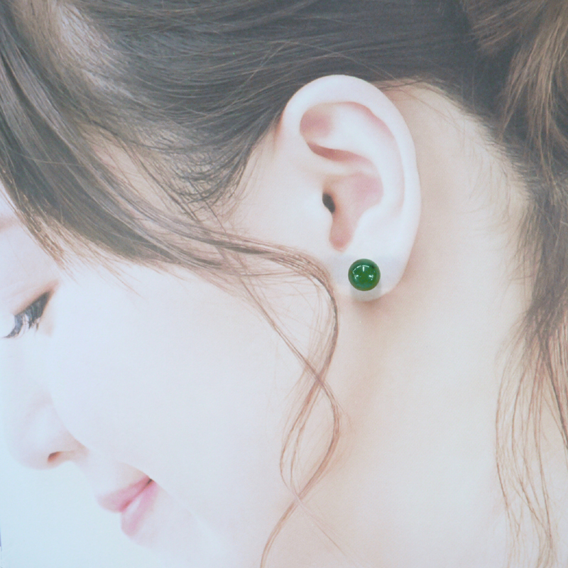 《聖宏》台灣玉8mm圓珠耳針耳環