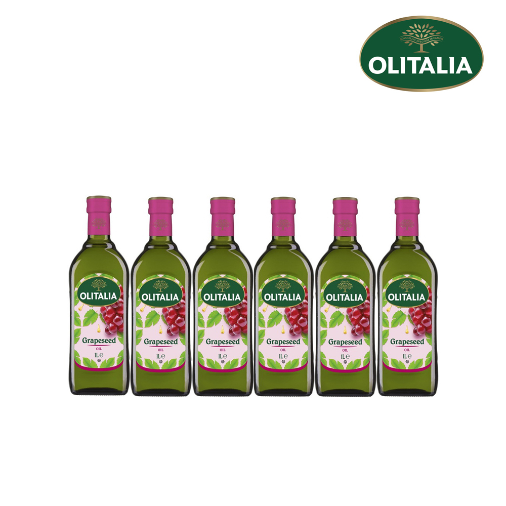 《Olitalia奧利塔》葡萄籽油禮盒組(1000ml/瓶，共6瓶)