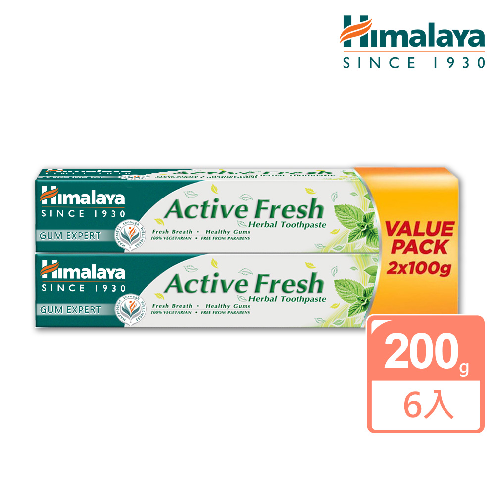 《Himalaya 喜馬拉雅》清新舒活草本牙膏200g，共6件