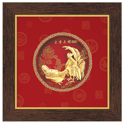 《聖宏》立體金箔畫-圓形系列 (大吉大利)