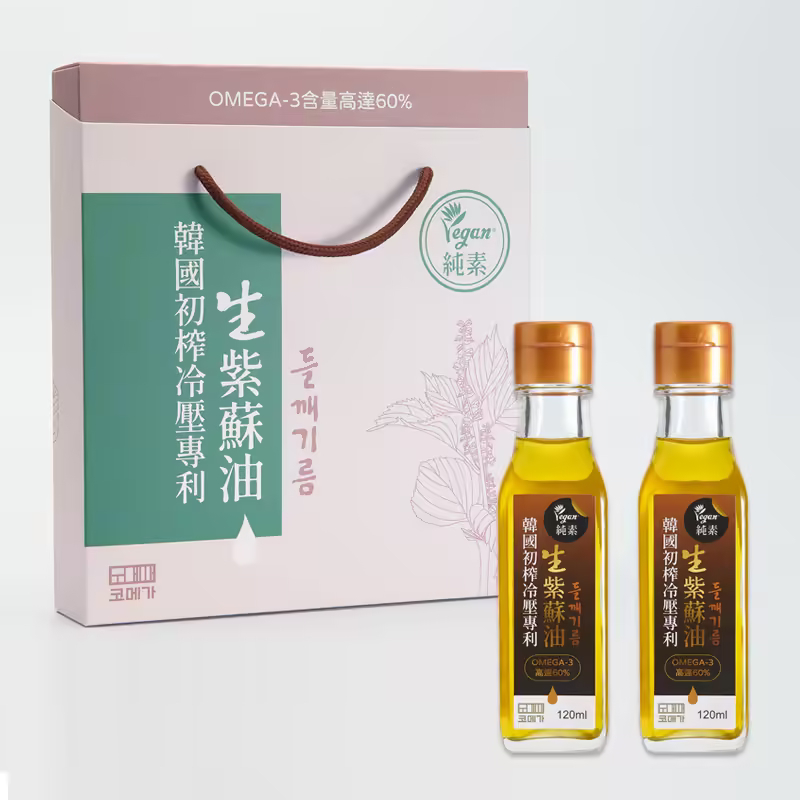 《克雷普》韓國初榨冷壓專利生紫蘇油禮盒120g/瓶(2瓶入)