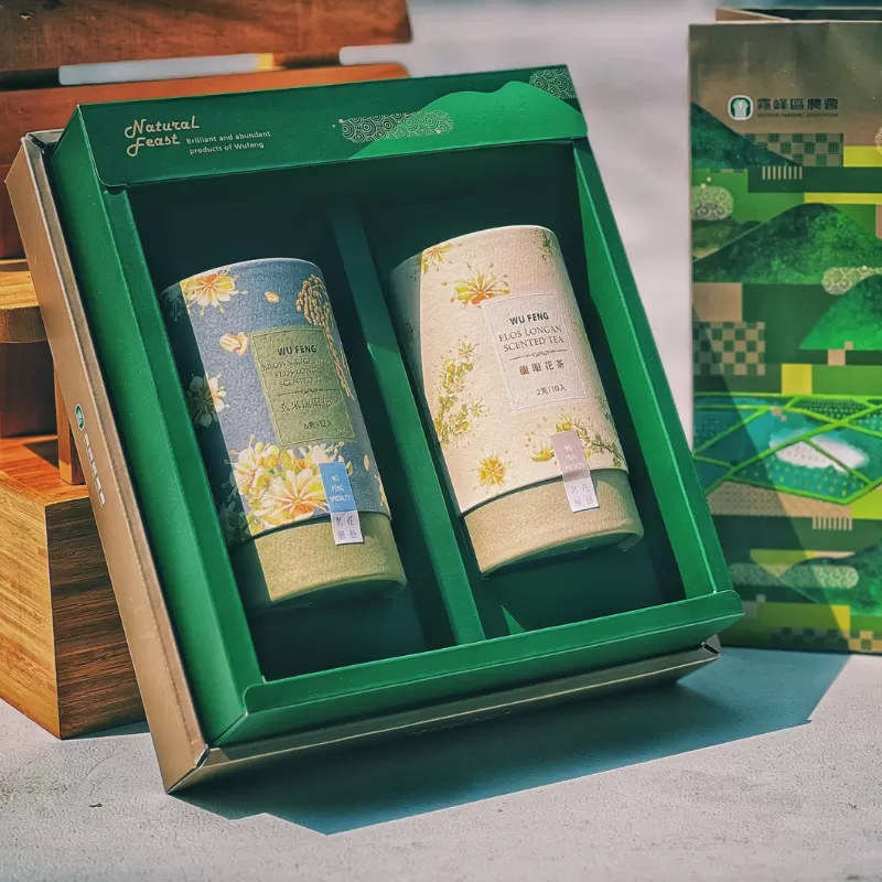 《霧峰區農會》豐禾禮盒_龍眼花茶組(龍眼花茶2克10入+玄米龍眼花茶6克12入)-免運