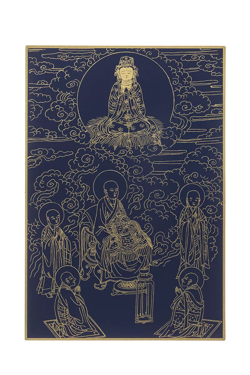 《僧伽林文化》故宮百年紀念描金佛卡系列24-觀音現比丘、比丘尼、優婆塞、優婆夷身說法